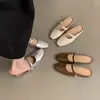 Primeiro Encontro com a Sra. Meias-pantufas Abertas Ji para Mulheres, Uso Externo de Verão, Sapatos Individuais Prateados Estilo Coreano, Estilo Fada Francesa, Sapatos Rasos de Festa