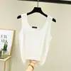 Camisole de Modal Lisa Sem Mangas para Verão Feminina, Top Simples Versátil de Gola U com Corte Justo