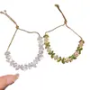 Pulsera de flor ovalada de circón con un diseño de nicho, estilo fresco y natural, versátil y lujosa, un accesorio de joyería fina para mujer