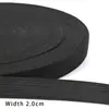Elástico preto e branco com acabamento contrastante, cós elástico para calças, roupas e roupas de boneca, acessório DIY, poliéster elástico