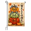 Temu bandeira de jardim de outono para Ação de Graças transfronteiriça abóbora Halloween fantasma linho com impressão dupla face bandeira decorativa