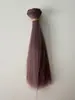 Peruca de algodão para boneca bjd/sd Yale, fileira de cabelo de seda de alta temperatura, cabelo liso, altura 15cm, largura 1 metro, DIY