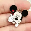 Acessórios de Pingente de Liga Esmaltada do Mickey e da Minnie Desenho Animado Acessórios para Brincos Chaveiro Artesanais DIY