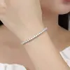 Pulsera de Diamantes de una Sola Fila Versátil y Elegante para Mujer, Presentando un Diseño de Cobre de Alta Gama con un Tacto Lujoso, Perfecta como Regalo de Pareja, Completamente Adornada con Diamantes, un Accesorio Elegante