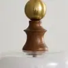 Lámpara Colgante Pequeña para Mesita de Noche de Dormitorio, Estilo Vintage, Color Nogal, Sensación de Alta Gama, Nuevo Modelo 2025, Iluminación para Entrada de Pasillo que Protege la Vista