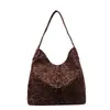 Bolso Tote Grande de Lona con Estampado de Leopardo Escarchado Retro para Mujer Principios de Otoño Versátil Casual Clase Viaje al Trabajo Bolso de Hombro Axila Moderno