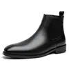 Comércio Exterior 2026 Outono/Inverno Novos Sapatos Casuais Masculinos Moda Estilo Coreano Couro de Cano Alto Botas de Couro Masculinas Transfronteiriças Tamanho Grande Slip-On