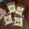 Sacos Autoadesivos Transparentes de Desenho Animado de Grau Alimentício para Pão, Croissant, Embalagens para Assar Bagel e Torrada, Atacado em Estoque