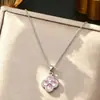 Colar de Aço Titânio com Trevo da Sorte de Quatro Folhas Full Diamond, Venda Quente Transfronteiriça para Mulheres, Corrente de Clavícula Versátil Leve de Luxo Estilo Ins, Joias Atacado