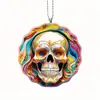 Nuevo Acrílico Transfronterizo Halloween Calavera Colgante para Coche Decoración para Fiesta en Casa Decoración para Mochila