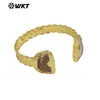 Mpb137 Pedra Natural Pérola Latão Pulseira Aberta Feminina Moda Braçadeira Exportação Venda Quente Acessórios de Joalheria