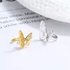 Pinza de Oreja Mariposa para Mujer Plata de Ley 925 Diseño de Personalidad Mariposa Dulce Pinza de Oreja Asimétrica Estilo ins Joyería de Oreja Elegante