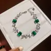 Pulsera con cierre de pinza y colgante ovalado de circonita, lujo ligero, alta gama, pulsera exquisita, diseño de nicho, accesorio versátil para mujer