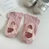 Calcetines de Yoga, Estilo Dulce y Lindo, Calcetines de Cinco Dedos con Encaje, Calcetines Antideslizantes para Pilates, Calcetines Deportivos de Piso para Mujer con Dedos Separados