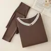 Ropa Interior Térmica Adelgazante Sin Costuras Nueva 2026 para Mujer, Conjunto Delgado de Top y Pantalones Calentados, Capa Base Versátil para Otoño e Invierno