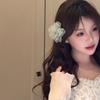 Horquilla de gasa súper hada con sensación fresca, flor blanca, flequillo para mujer, clip lateral, accesorios para el cabello, clip para el cabello de primavera y verano, tocado playero para mujeres