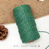 Corda Colorida de Algodão e Linho com Fio Dourado, Embalagem de Presente, Decoração de Árvore de Natal, Corda para Pendurar, Tira para Pendurar Cartão de Cumprimentos, Fita