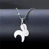 Aço inoxidável nova moda hip hop feminina personalidade coelho fofo colar em forma de O corrente de suéter Amazon joias atacado