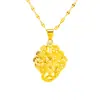 Pingente Flor Cauda de Pavão Estilo Étnico Ouro Imitado Vietnamita, Pingente Fênix Banhado a Cobre com Ouro 24K Joias Atacado