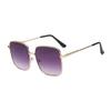 2026 Moda Nueva Estilo Coreano Gafas de Sol Personalizadas Montura Grande Gafas de Sol Anti-UV Metálicas Cuadradas Planas Simples