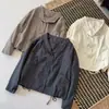 2026 Novo Blazer Feminino Elegante Estilo Coreano com Gola de Terno, Caimento Solto, Emagrecedor, Top Versátil, de Botão Único, Atacado