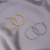 Pendientes Grandes de Aguja de Plata S925 para Mujer, Pendientes de Lujo de Gama Alta con Sentido de Diseño, Pendientes de Aro de Nicho, Aro Exagerado para Caras Cuadradas y Redondas