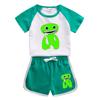 Traje de verano para niños y niñas de Banban garden 2023 nuevo conjunto de dos piezas para niños de dibujos animados de algodón de manga corta y pantalones cortos delgados