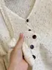 Elegante cárdigan de punto con cuello en V y manga larga de diseño fluido, suéter base ajustado para mujer, novedad otoño 2026