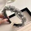 Nova Moda Coreana Faixa de Cabelo Plissada Estrela em Renda com Bordas Finas, Sensação Elegante e de Alto Padrão, Faixa de Cabelo Que Realça o Volume do Cabelo, Presilha de Cabelo para Mulheres