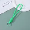 Llavero Tejido Creativo de Colores, Colgante para Bolso, Tejido a Mano con Bloques de Color, Correa Anti-Pérdida para Memoria USB, Venta al por Mayor desde el Fabricante