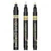 Caneta Eletroplating Espelhada Transfronteiriça Caneta Cromada de Alto Brilho Prata Caneta Marcadora Colorir DIY para Modelo de Plástico de Carro Conjunto