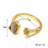 Nuevo Anillo de Zirconia de Temperamento de Lujo Ligero Transfronterizo Europeo y Americano Alto Sentimiento para Mujer Acero de Titanio Oro de 18k Anillo Abierto Venta Directa