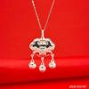 Plata de Ley S999 Bolsa de Cierre para Niños Moda Año del Dragón para Hombres y Mujeres Año de Nacimiento Dragón Lindo Colgante para Recién Nacido Cierre Seguro