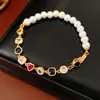 Pulsera Estilo Retro Francés con Cierre Redondo de Flor de Circonita Brillante, Pulsera de Lujo Ligero de Gama Alta, Exquisito y Elegante Accesorio de Mano