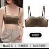 Sutiã de renda confortável com sensação de segunda pele para mulheres, bojos em formato de palma, suporte lateral sem costura, suporte suave para seios pequenos, sutiã com bojo e suporte
