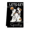 Paño de cocina bestseller transfronterizo para Halloween con estampado de calabaza y fantasma, paño de cocina con ambiente festivo de Halloween, toalla de mano