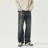 Roupas Masculinas Fengshe / 2026 Outono-Inverno Novo Estilo Americano Jeans Vintage de Corte Reto Solto Calças Longas High Street Masculinas