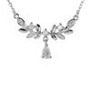 Colar Deusa Louro Prata de Lei s925 Feminino Exclusivo Folhas Diamante Corrente Clavícula Commuter Ornamentos de Prata de Alto Padrão N1066A