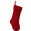 Decoración navideña transfronteriza, medias navideñas, colgante para árbol de Navidad, calcetines grandes, dulces tejidos, bolsa de regalo de lana con diamantes