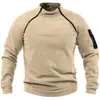 Comércio Exterior Transfronteiriço Masculino Gola Alta Zíper Manga Longa Tática Moletom Pulôver Lã Polar Jaqueta Quente