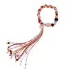 Pulsera con Cuentas de Ágata Bendición del Festival de los Botes de Dragón de Cinabrio de Xizang Cordón Original Joyería para Hombres y Mujeres