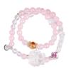 Pulsera al por mayor de cristal rosa natural y cristal blanco de zorro de nueve colas de doble vuelta, nueva moda china, fresca, original, para mujer, pulsera de amor