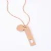 Collar de Acero Inoxidable en Stock Transfronterizo Corazón Hueco Forma de Corazón Pequeño Redondo en Blanco Color Láser Material de Impresión Grabado Collar de Acero Inoxidable