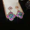 Pendientes Colgantes de Mariposa Corazón Gota de Agua Borla de Circonita Aguja de Plata Diseño de Nicho Pendientes de Lujo Accesible Pendientes de Gama Alta