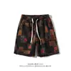 2026 Nuevos Pantalones Cortos Florales para Hombre Estilo Étnico Talla Grande Holgados Casuales Pantalones de Cinco Puntos Cordón Cintura Elástica Pantalones de Playa