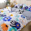 Conjunto de Roupa de Cama Lavável à Máquina de Quatro Peças Presente Atacado Capa de Colcha de Algodão com Aloe Vera Conjunto de Três ou Quatro Peças para Cama de Solteiro em Dormitório Estudantil