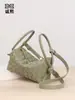 Bolso de Cámara de Mano Nuevo Estilo Transfronterizo, Color Sólido, Bolso Tejido Hecho a Mano de Nicho para Mujer, Bolso Almohada Cruzado de Hombro Versátil Casual
