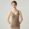 Colete de Tricô Feminino Gola V Sem Mangas de Caxemira Novo Outono/Inverno Slim Fit Versátil Afinando Camada Base Top Interno de Tricô