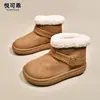 Botas Cortas Birkenstock de Piel Genuina y Piel Integrada de Moda para Mujer 2026 Nuevas Llegadas de Invierno Botas de Nieve Cálidas con Terciopelo Zapatos de Algodón con Piel