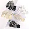Processamento de acessórios de cabelo coreanos populares personalizados presilha de metal com diamante para cabelo presilha de strass para rabo de cavalo presilha superior para o topo do cabelo